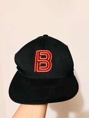 Black Baseball Cap with Red 'B' Embroidery - Men Accessories